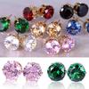 Ear Studs Elegant All Match Cubic Zirconia Round Exquisite Earrings for Dating