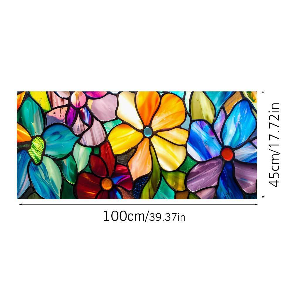 Floral Pattern Pvc Static Cling Window Film With Removable Design For Living Room Decor