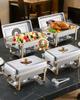 Chafing Dish Buffet Set, 8 Qt 4 Pack, Stainless Steel Chafer with 4 Full Size Pans
