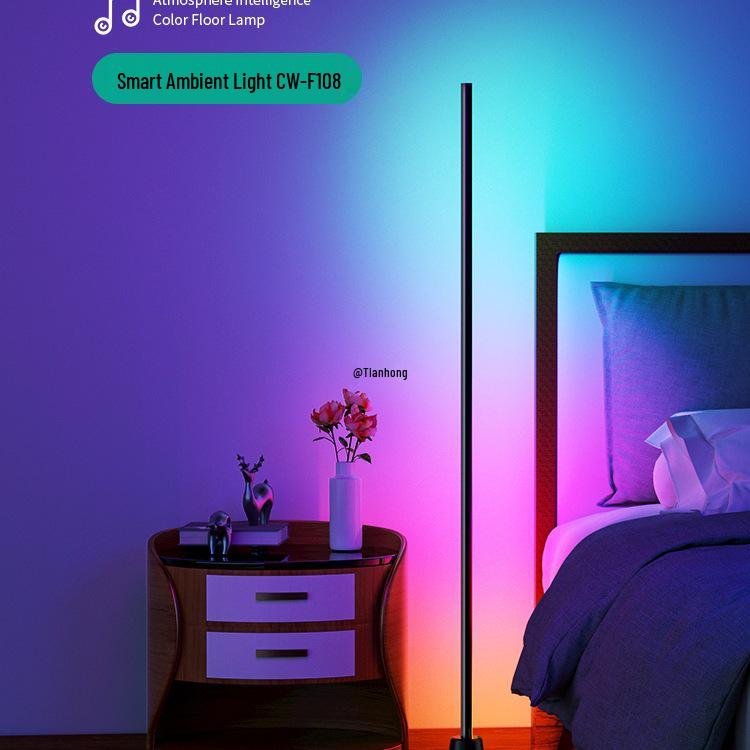 Smart Floor Lamp with Music Rhythm Speaker for E-sports and Bedroom Mood Lighting