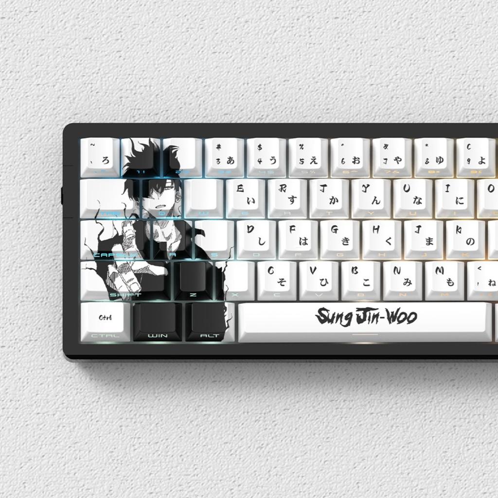 Xiaomi 129 Key Side Carved Translucent Anime Cherry Key Cap Pbt Is Applicable To 60/64/84/98/108 Game Machine Keyboard MX Switch