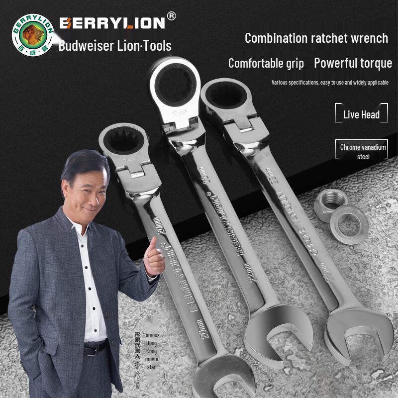 Berry Lion Adjustable Combination Ratchet Wrench