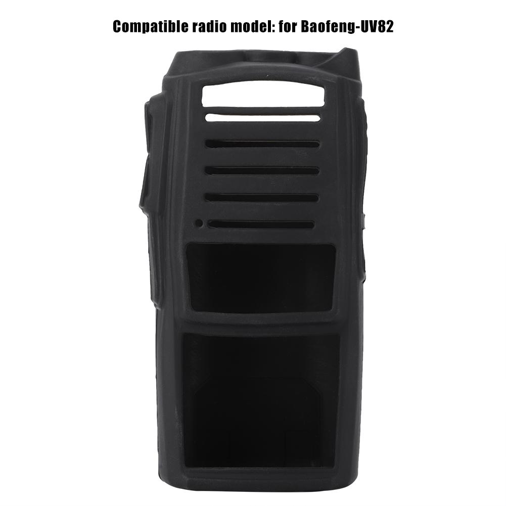 Soft Silicone Two Way Radio Holster Case Protection for Baofeng UV82 Walkie Talkies(black)