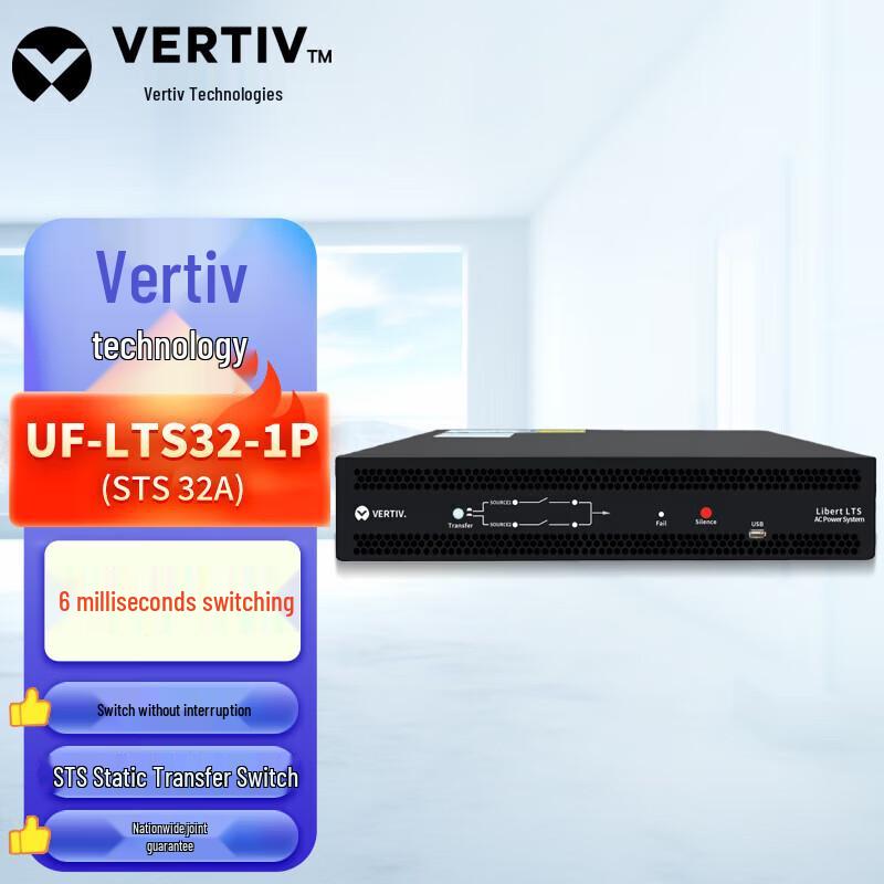 VERTIV STS Однофазный статический переключатель ввода резерва Вилка CN (адаптер в комплекте)