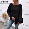 JPNTKY Women's Fashion Casual O-Neck Long Sleeve Blouses & Shirts