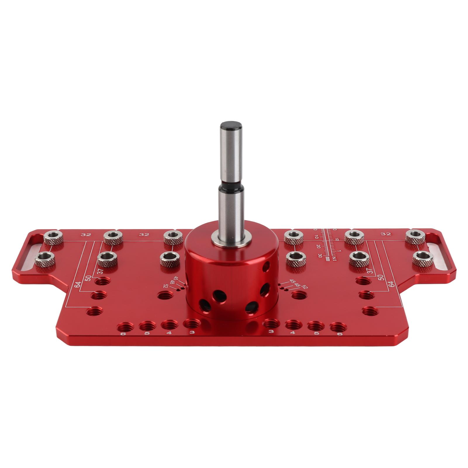 

Shelf Pin Hinge Jig 2 in 1 Self Contained Clamping All Metal Cabinet Hardware Tool Drill Guide with 7 Drilling Bits