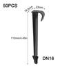 Black High Quality Set Ground Stakes Pack Pegs Spikes C-Type DN16 Yard Garden Holder Hose Irrigation Landscape