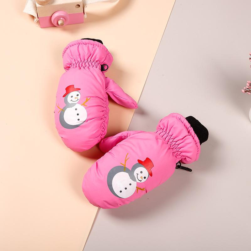 Kids' Cartoon Ski Mittens: Warm, Windproof, Waterproof, for Ages 3-10