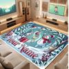 Winter Theme Soft Crystal Velvet Rug Custom Name & Text Print Non Slip Floor Rug for Bedroom Living Room