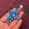 Awesome Blue Topaz Gemstone Pendant: 925 Sterling Silver Handmade Pendant Necklace Jewelry
