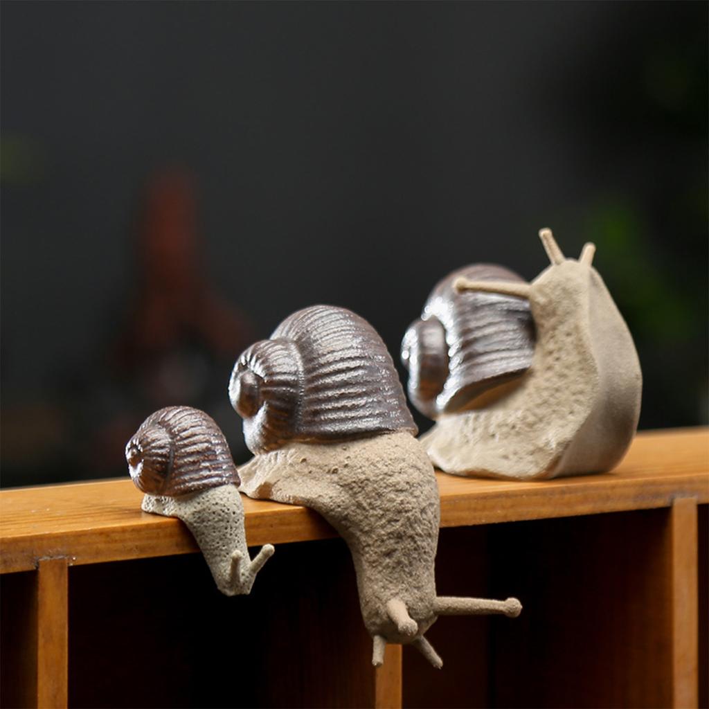 Schnecke Miniaturfigur Modell Grobkeramik Keramik Schneckenstatue Ornament für Feengarten Landschaftsdekoration