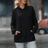Women's Fashion Solid Color Hooded Long Sleeved Pullover Sweatshirt Hooded Sweatshirt Top