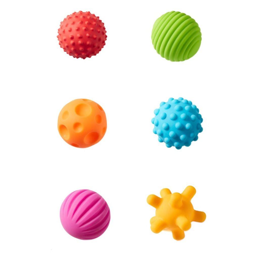 6Pcs Plastic Textured Multi Ball Set Activity Textured Soft Ball Montessori Toys  Travel Must Haves