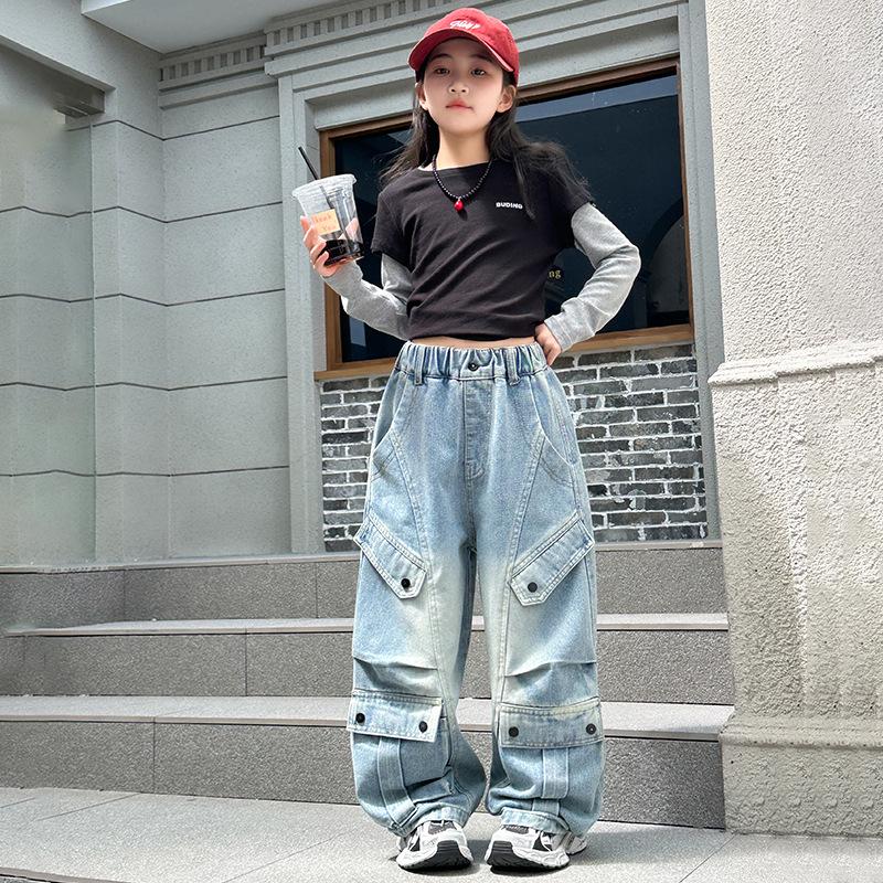 Dreaded Sister Stylish Summer Outfit: Girls 2026 Streetwear Set with Workwear Jeans 170 cm