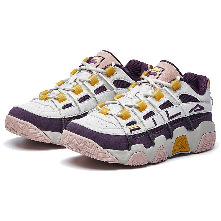 Fila Panini Classic Fashion Sports Comfortable Versatile Durable Low-Top Retro Basketball Shoes Women Sneaker White Pink Purple F12W041202FSV
