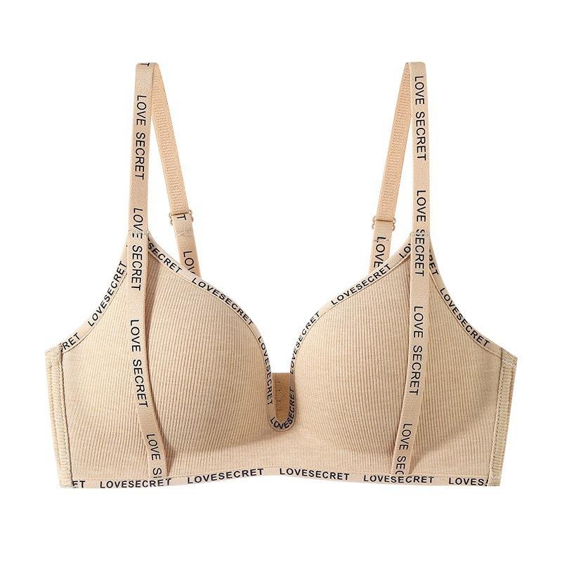 Seamless Adjustable Push-Up Bra with Anti-Sagging Support & Letter Straps for Small Busts