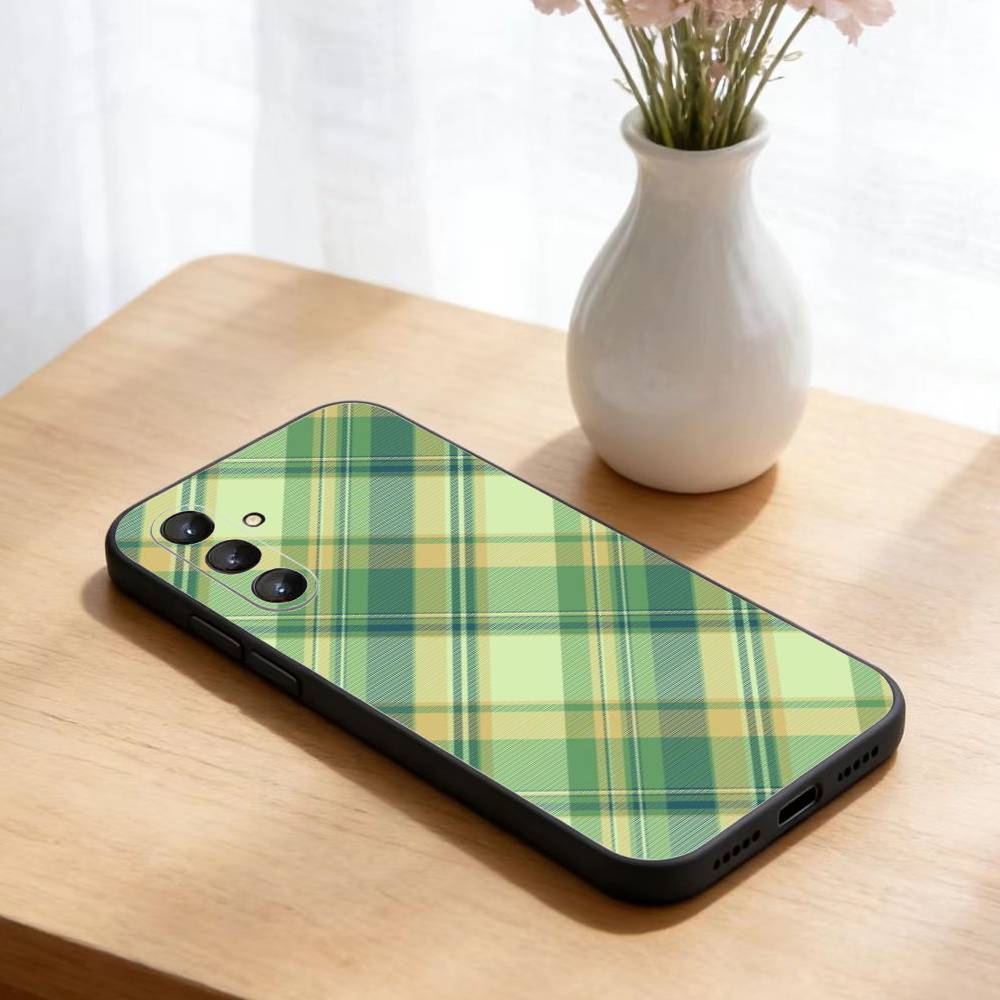 Pastel Plaid Pattern Style  Phone Case For Samsung Galaxy A73,A21s,A22,A31,A52,A53,A71,A41Soft Black Shell