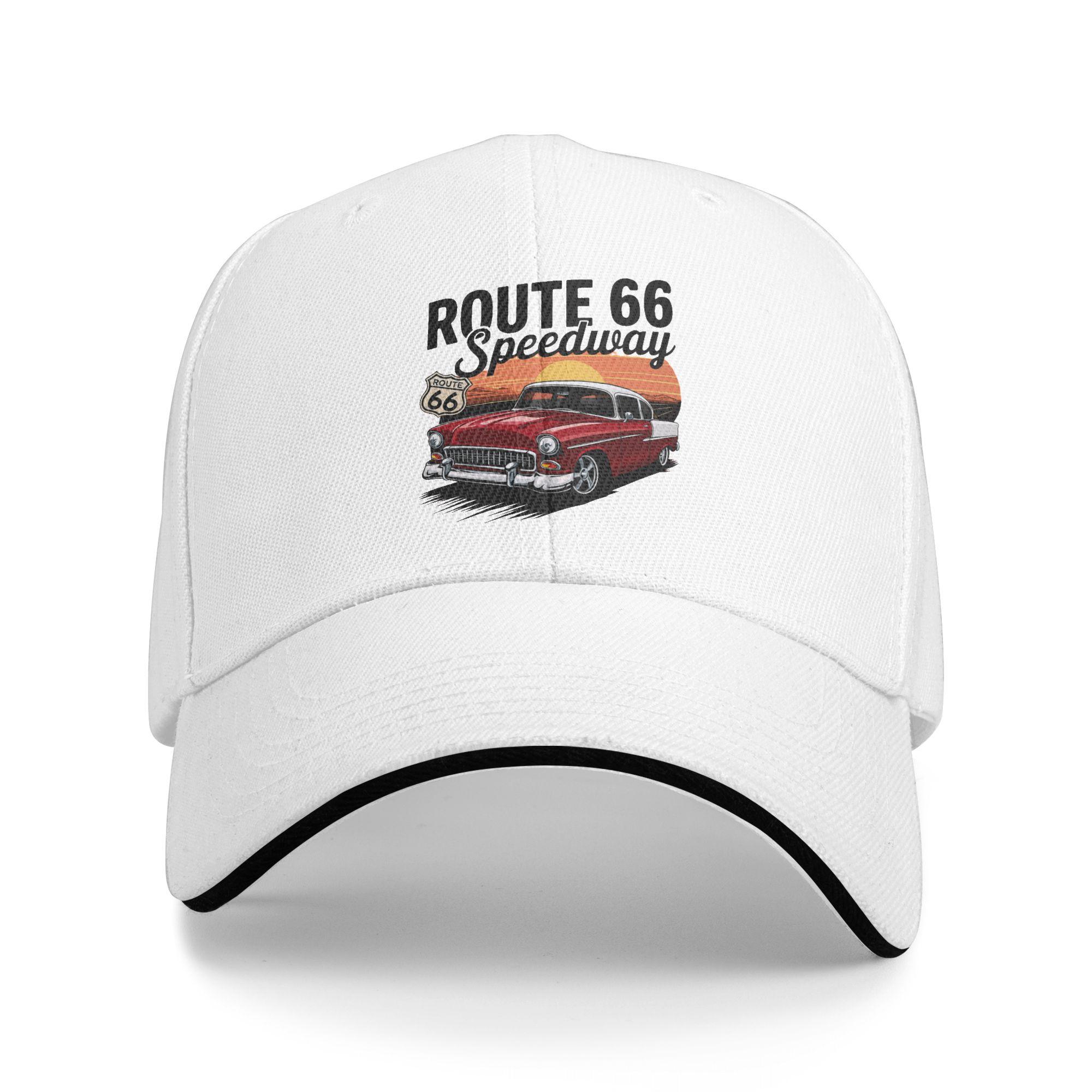 

Custom Cool Americas Highway Route 66 Baseball Cap WoUnisex Unisex Adjustable Unisex Dad Hat Summer Sun Hat One Size