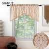 Ein Paar klassischer Jacquard-Perlen-Volant-Vorhang mit Stangentaschen und Blumenmuster, Fenster-Volant-Vorhang für Heimdekoration, NAPEARL
