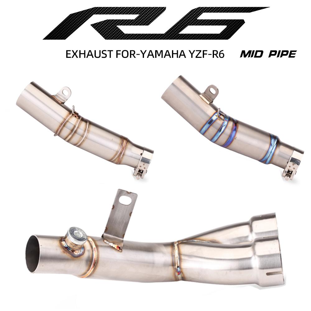 For YAMAHA YZF R6 2006-2025 Motorcycle Exhaust System Modified Stainless Titanium Alloy Adapter Middle Pipe Racing Escape Kit