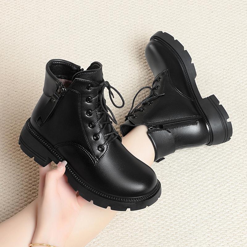 Fashion AIYUQI Women Ankle Boots Genuine Leather 2025 New Wool Warm Women Winter Boots Fashion British Sstyle Women Snow Boots