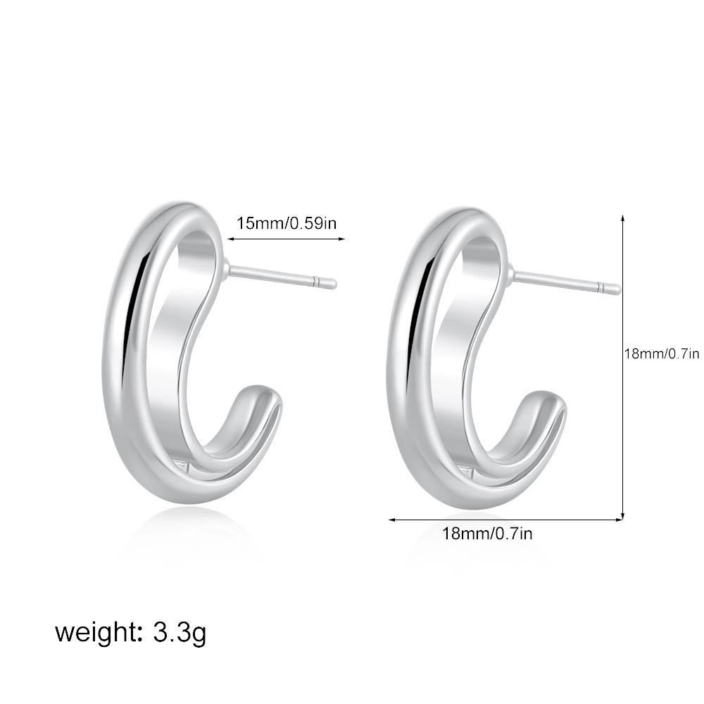 

New Popular Crescent Shaped Ear Hoop for Women Girls Hypoallergenic 18K Gold Plated Geometric Huggie Earrings Trend Zircon 2025