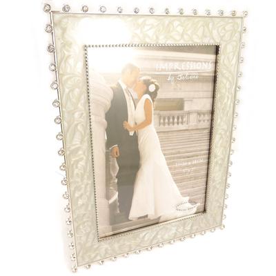 [L1507] - Ramka na zdjęcie 'Romance' beżowo-chromowa (13x18 cm)