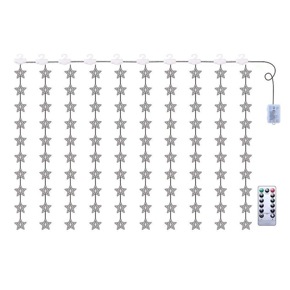 Five-pointed Star Hanging Type Fairy LED Star Lamp Xmas Lighting Curtain String Lights Window Decor