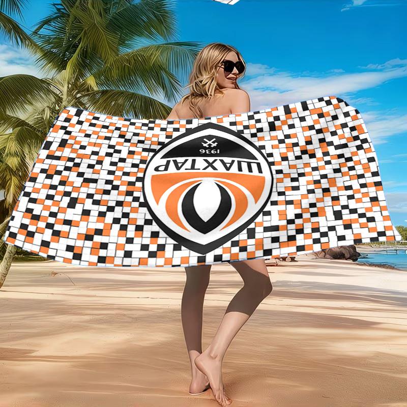 Asciugamano da Spiaggia con Design dello Stemma dello Shakhtar Donetsk, Asciugatura Rapida, Facile da Curare, Adatto Sia per il Fitness che per le Vacanze al Mare, Essenziale per lo Sport