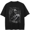 Halloween Skeleton Graphic T-Shirt Cotton Unisex Tops Tees Summer Short Sleeves T Shirt