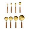 4/8Pcs Wooden Handle Stainless Steel Measuring Cups Spoons Baking Tools Coffee Measuring Spoon Set Bartending Scale Accessories