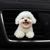 Car Outlet Ventilation Perfume Clips 2D Acrylic Auto Air Vent Clip Cute Smiling White Dog Hanging Ornament with Fragrance Diffuser