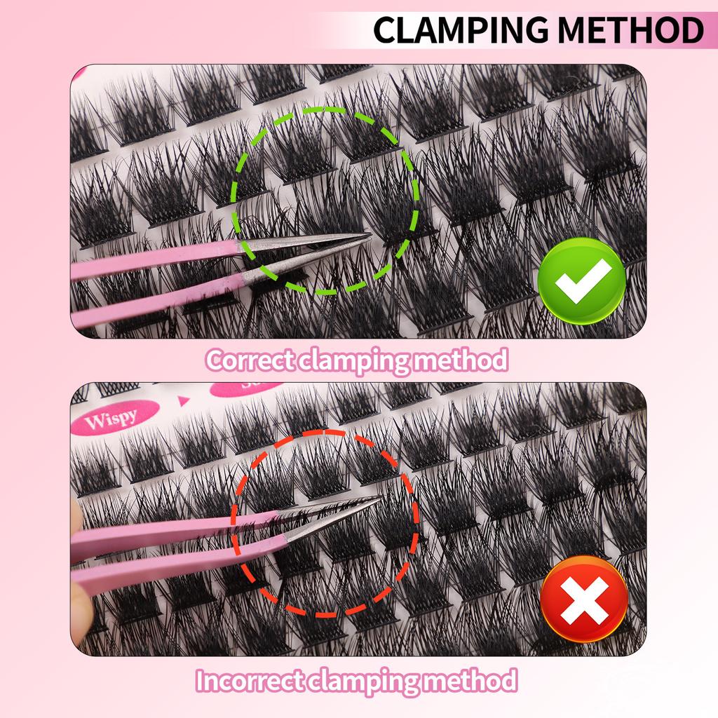 Single Cluster C Curl Multiple Hair False Eyelashes Natural Density 8-18Mdiy Segmented Eyelashes
