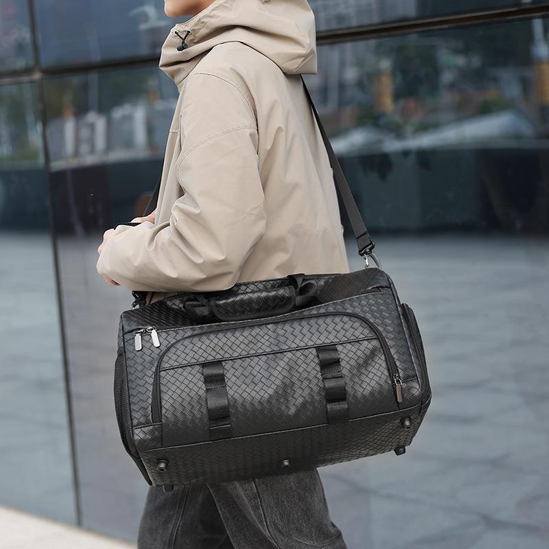 Men's short-distance luggage bag large capacity with shoe compartment decompression portable travel bag indoor sports simple fitness bag
