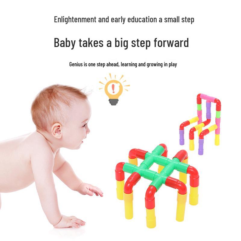 Interlocking Water Pipe Blocks for Kids Ages 2-8 - Brain Teaser Toy for Boys and Girls