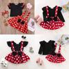 Baby Girl Dress Summer Girl Bow Polka Dot Dress Two-Piece Set Cute Princess Dress Set Performance Outfit