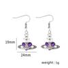 1 Pair Of Classic Punk Style Alloy Silver Plated Oil Drop Saturn Pendant Fashion Jewelry