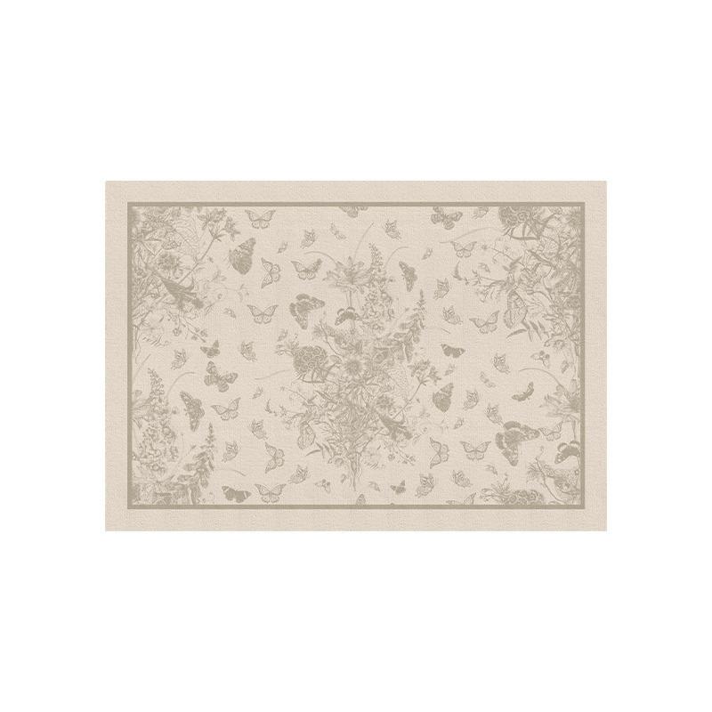 Alfombra de Sala de Estar Crema Francesa Alfombra Nórdica Simple para Decoración del Hogar Moderna Alfombra Suave de Noche para Dormitorio Alfombra Antideslizante para Pasillo 50x80cm-20x31in