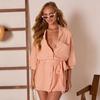 Amazon Europe and the United States autumn new fashion long-sleeved solid color strap temperament shirt dress