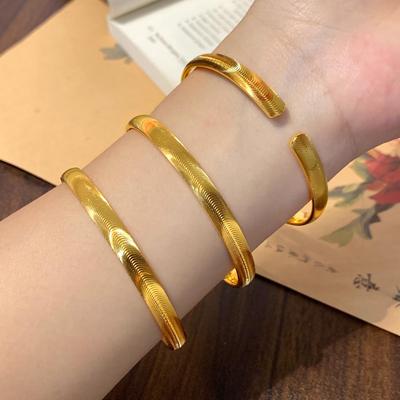 Vietnamesisches Sandgold Katzenaugen Armreif - Damen Vintage Stil Offener Armreif Modeschmuck