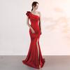 Evening dress women's new banquet elegant and dignified atmosphere pink long sexy and thin fish tail