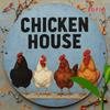 Vintage Chicken Coop Metal Sign Rustic Wall Art Round Iron Decor Home Office Cafe Garage Gift