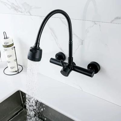 Kitchen Faucet Wall Mounted 2 Models Nozzle Faucet Hot&Cold Water Tap Household Sink Basin Faucet 360° Rotation Bathroom Faucets
