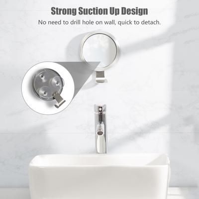 Bathroom Fogless Mirror Shower Shaving Mirror with Suction Cup Wall Mount with Razor Hook