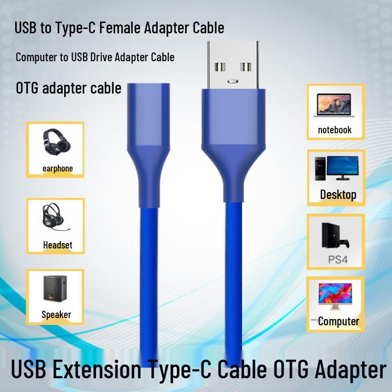 Type-C Female to USB Male OTG Adapter Cable for Phones & Tablets