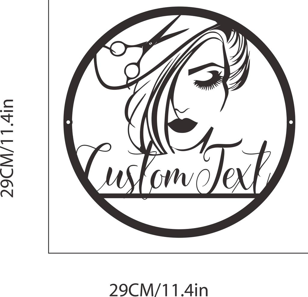 Custom Hair Stylist Sign Metal Wall Art Decor Personalized Salon Name Logo