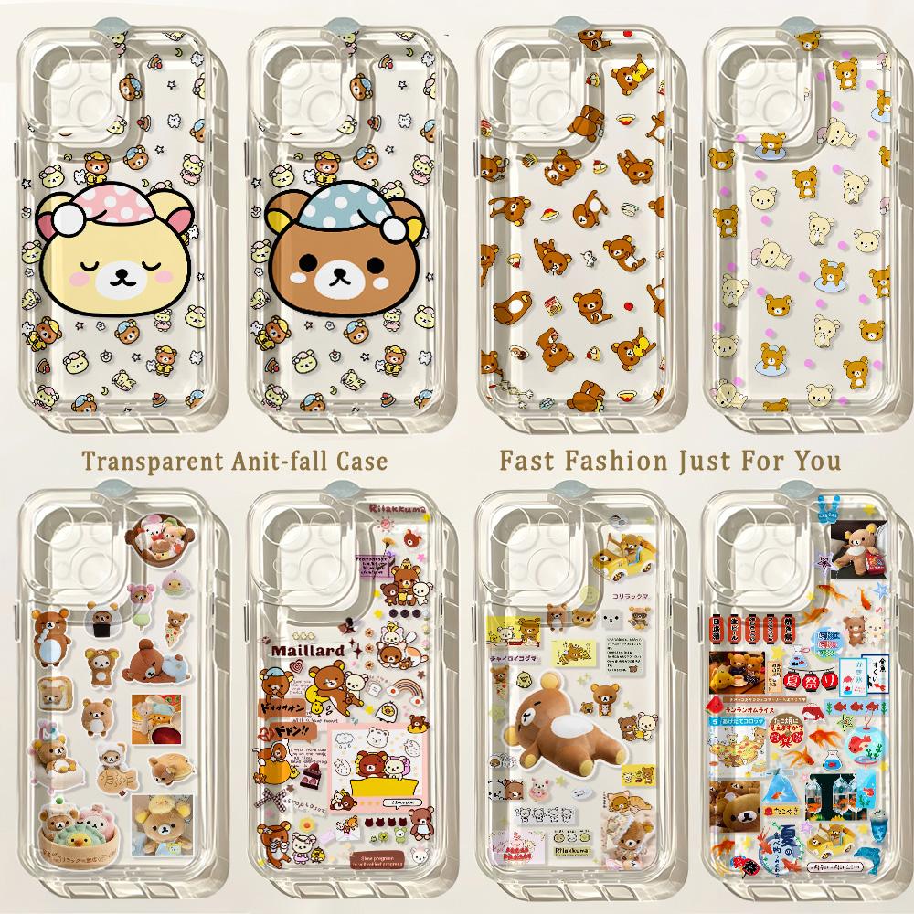Anime Cute R-Rilakkumas Phone Case For Samsung Galaxy S26 S25 S24 S23 S22 S21 S20 FE Note20 Note10 Edge Plus Ultra Lite 5G Cover