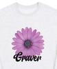 GRAVER [Unisex] Purple Daisy Flower Smile Sweatshirt_Melange White