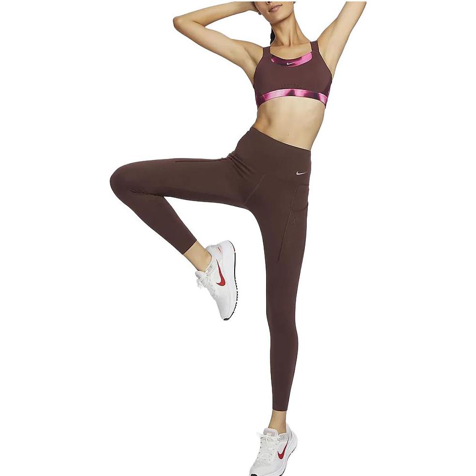 Nike Go Unleashed Series Solid High-Waisted Slim Fit Casual Cropped Sports Pants Women pants Earth-Brown FB8849-227