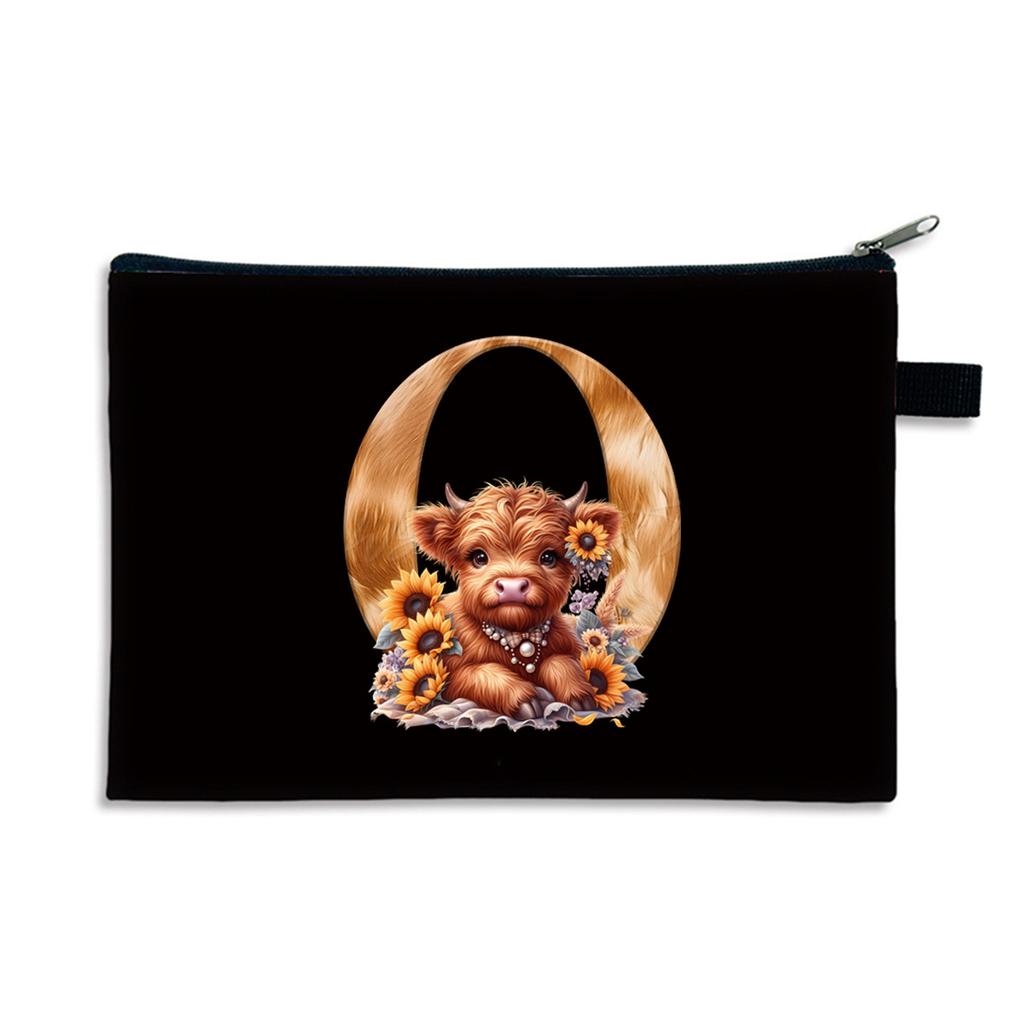 26 letter print size change bag Oxford cloth zipper storage bag Student portable pencil case